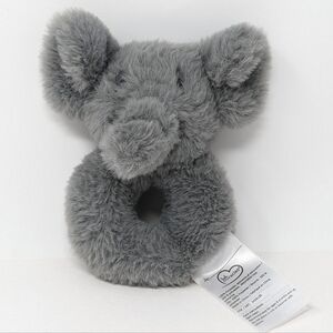 𝅺LITTLE Miracles Elephant Rattle Plush Gray Baby Toy Lovey